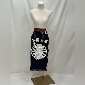 Vintage Japanese Maekake Apron Ogaki Suisan Seika Indigo Cotton Japan NWT